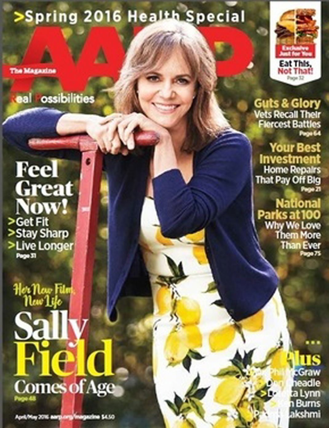 AARP magazine side cover  April/May 2016