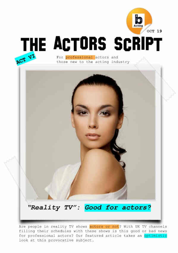 ACTORS SCRIPT magazine side cover Issue 6  October 2019