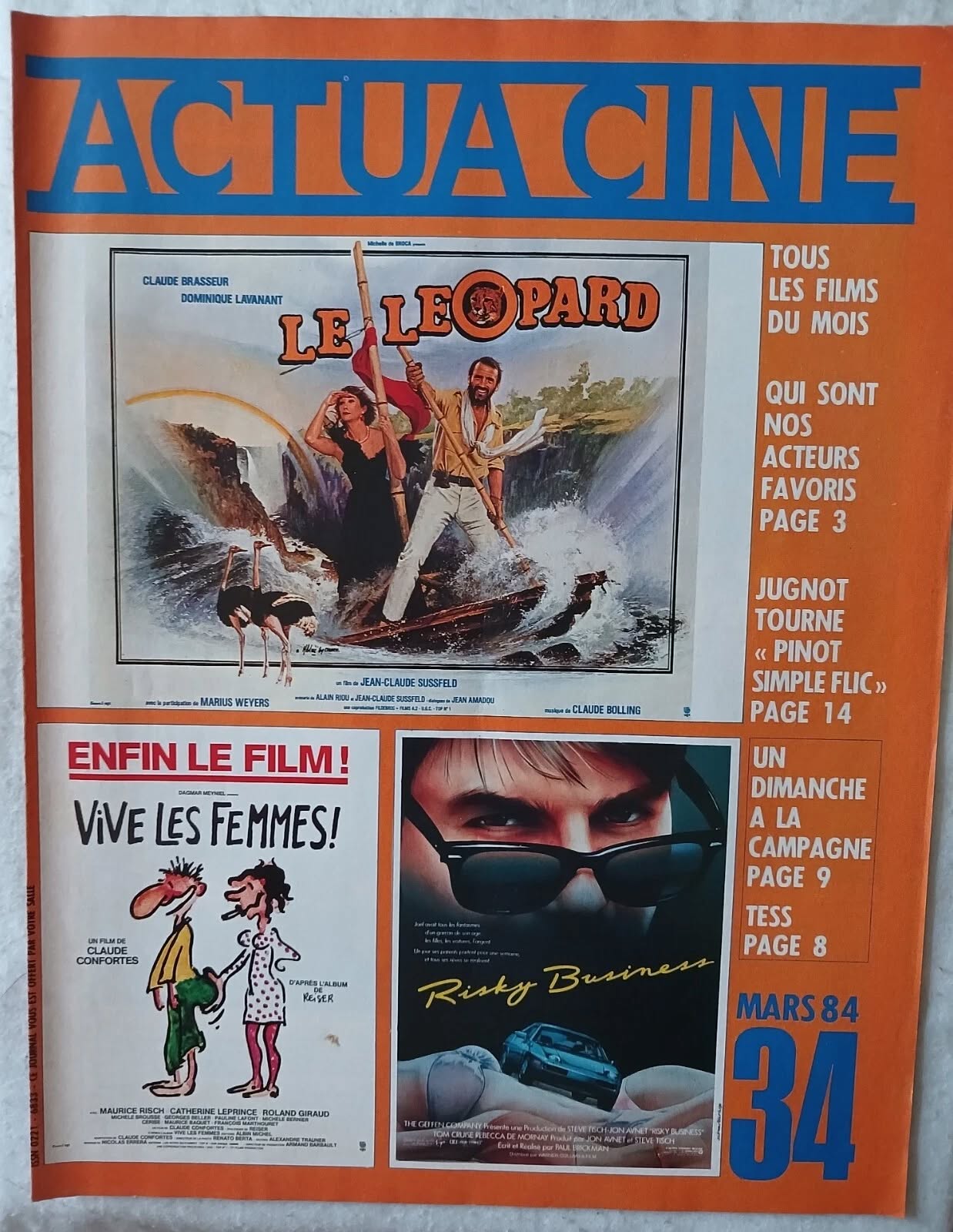 ACTUA CINE magazine side cover Issue 34 March 1984
