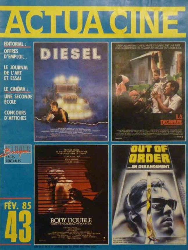 ACTUA CINE magazine side cover Issue 43 February 1985