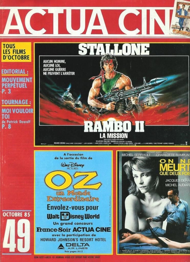 ACTUA CINE magazine side cover Issue 49 October 1985