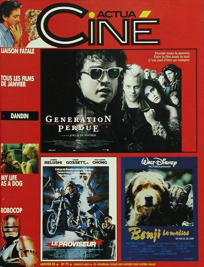 ACTUA CINE magazine side cover Issue 72 January 1988