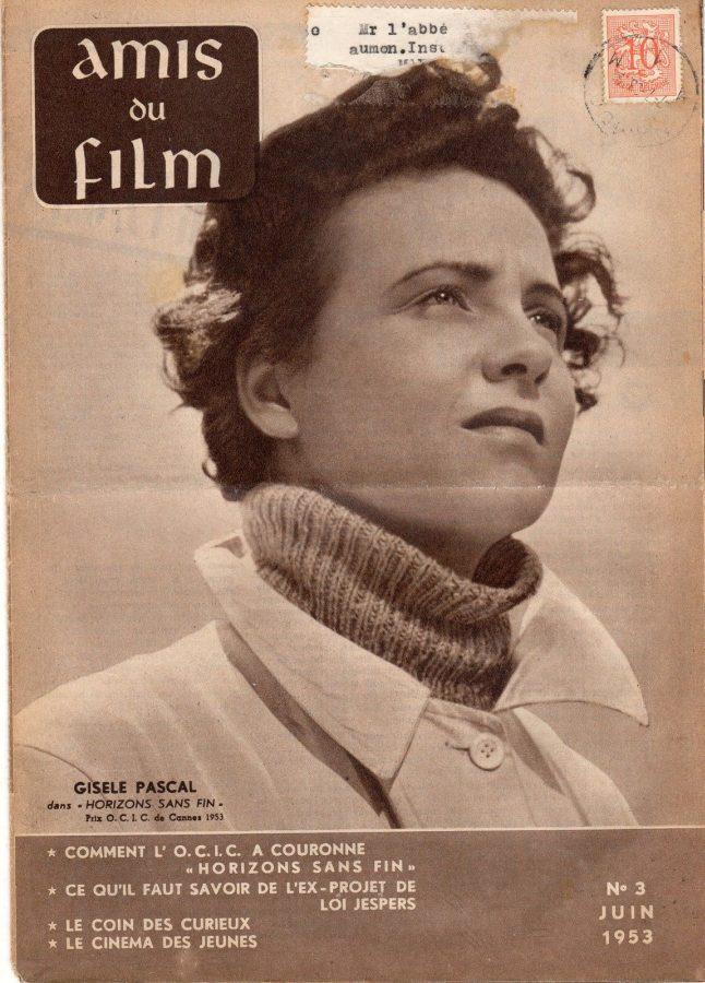 AMIS DU FILM magazine side cover Issue 3 June 1953