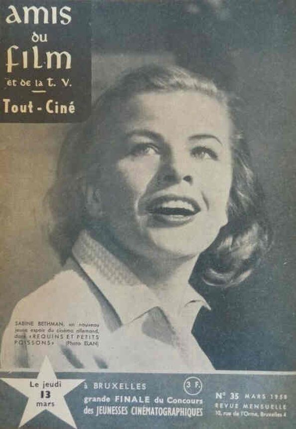 AMIS DU FILM magazine side cover Issue 35 March 1958