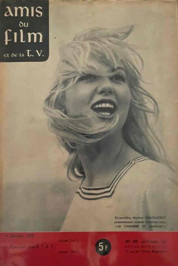 AMIS DU FILM magazine side cover Issue 59 September 1960