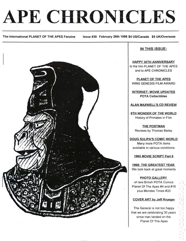 APE CHRONICLES magazine side cover Issue 30 28 February 1998