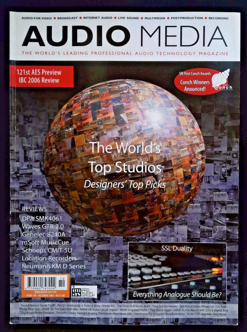 AUDIO MEDIA magazine side cover Issue 191  October 2006
