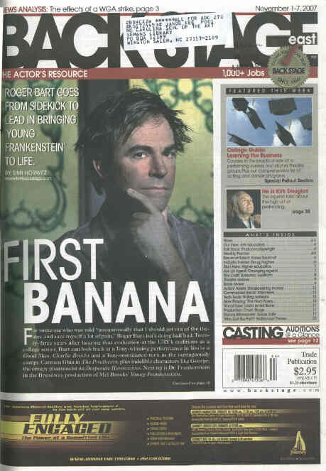 BACK STAGE EAST magazine side cover 1 November 2007