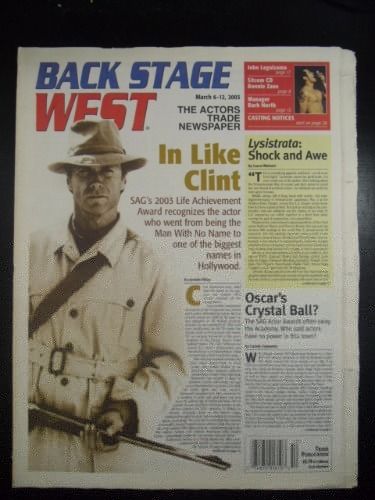 BACK STAGE WEST magazine side cover 6 March 2003