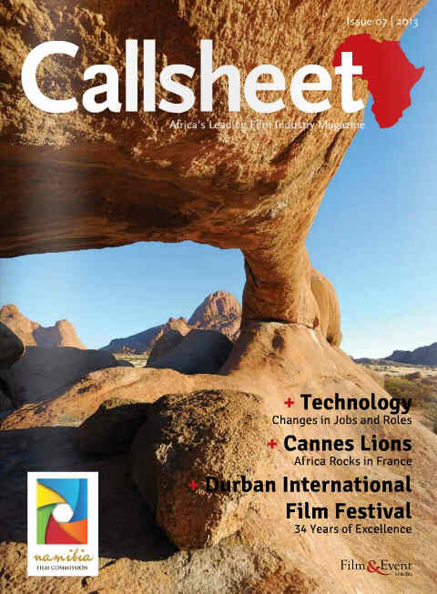 CALLSHEET magazine side cover Issue 7  2013