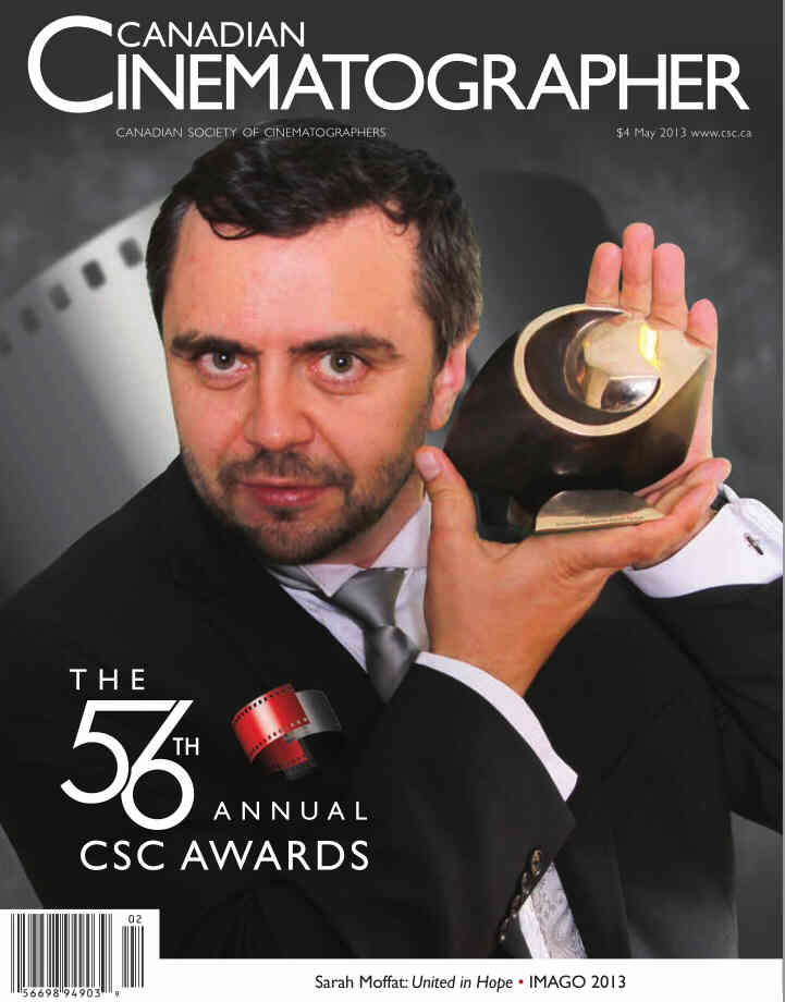 CANADIAN CINEMATOGRAPHER magazine side cover May 2013