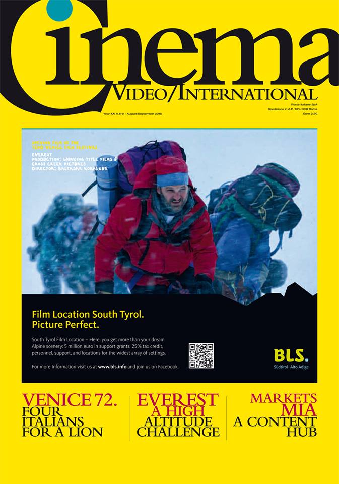 CINEMA AND VIDEO INTERNATIONAL magazine side cover August/September 2015