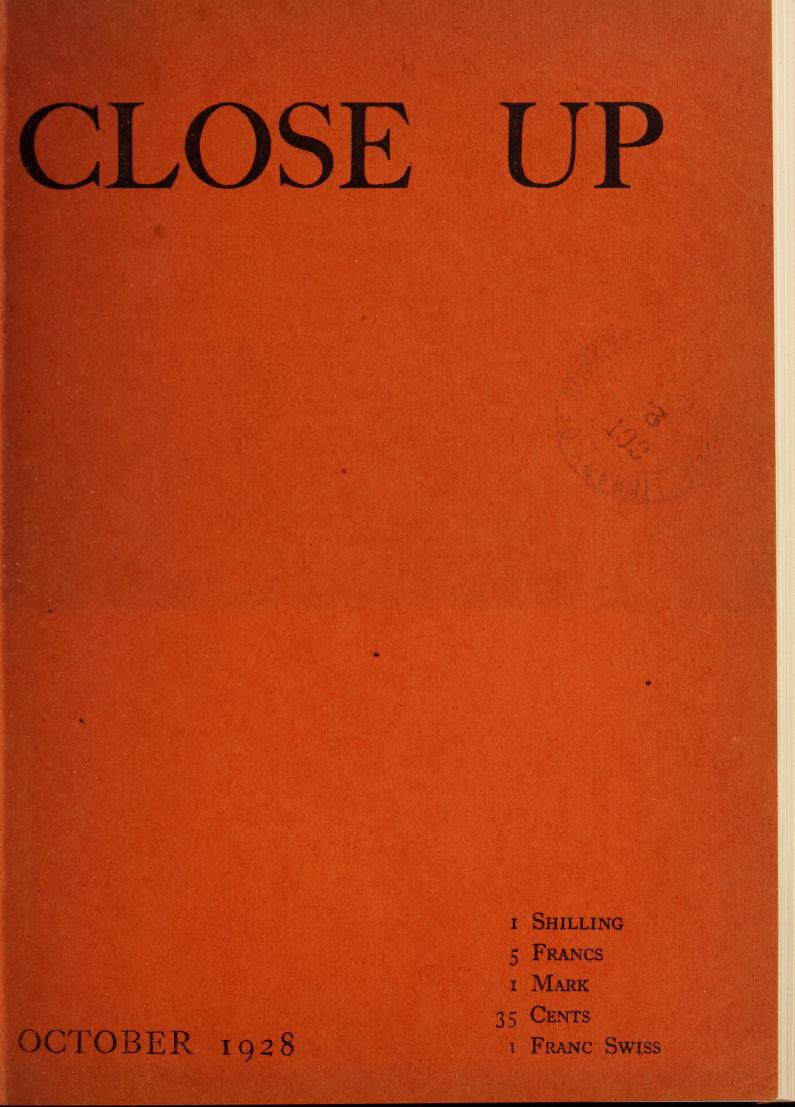 CLOSE UP magazine side cover Issue 16 Vol 3 # 4 October 1928