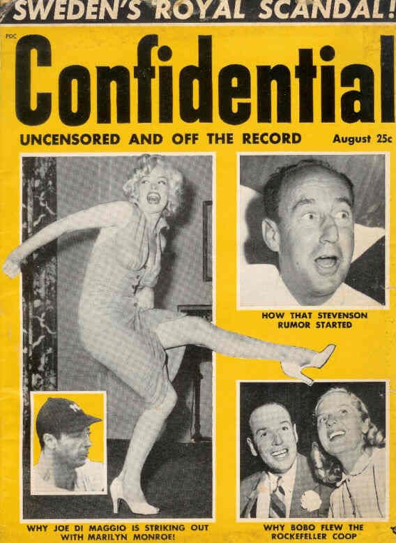 CONFIDENTIAL magazine side cover  Vol 1 # 4 August/September/October 1953