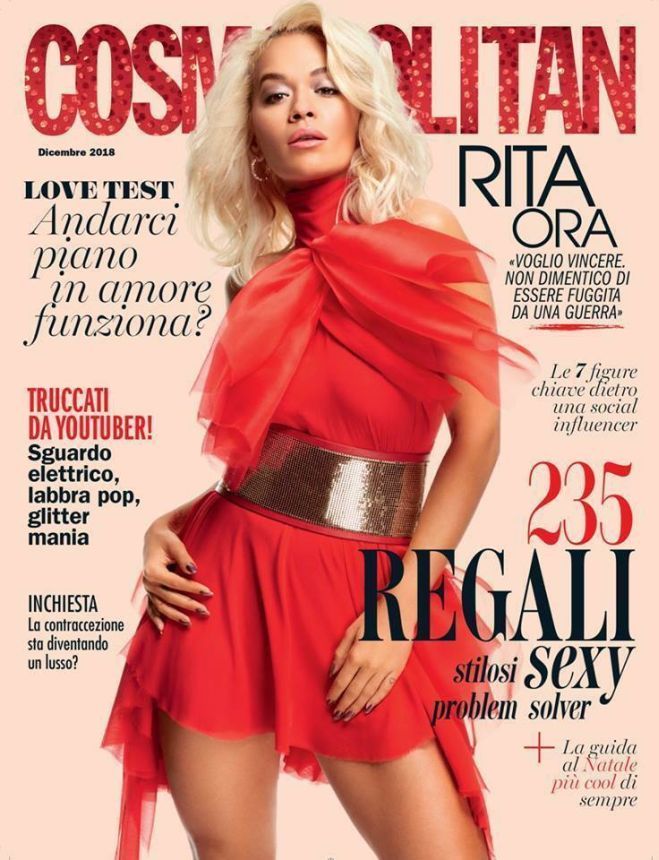 COSMOPOLITAN ITALY magazine side cover  December 2018