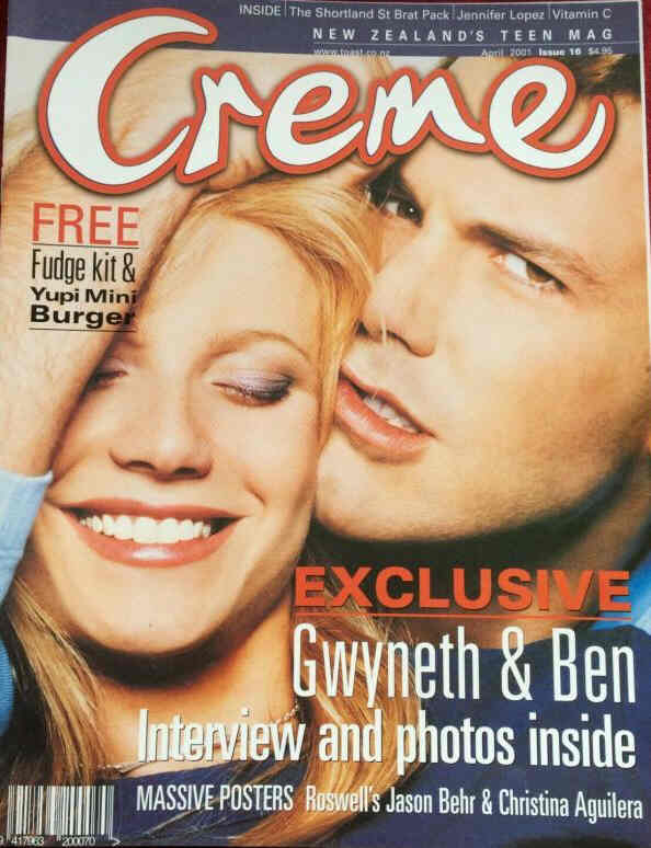 CREME magazine cover  April 2001