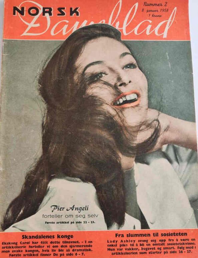 NORSK DAMEBLAD magazine side cover Issue 2 8 January 1958
