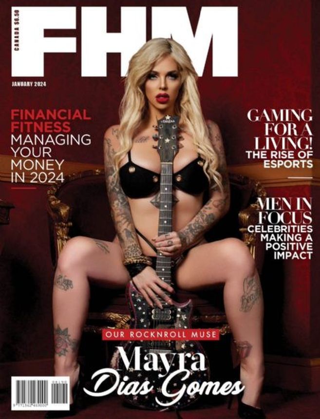 FHM CANADA magazine side cover  January 2024