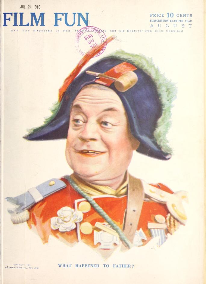 FILM FUN magazine side cover Issue 14 August 1916