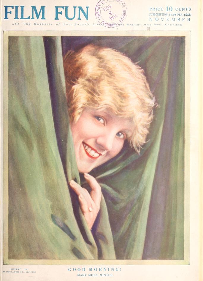 FILM FUN magazine side cover Issue 17 November 1916