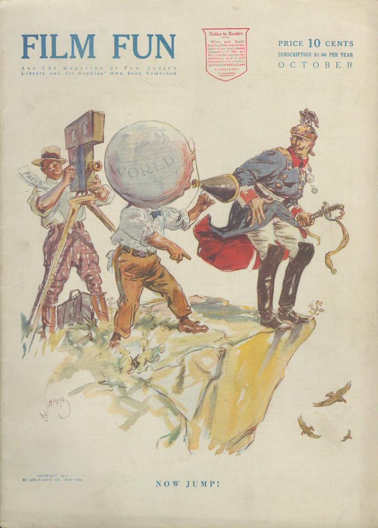 FILM FUN magazine side cover Issue 28 October 1917