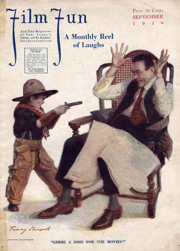 FILM FUN magazine side cover Issue 38 September 1918