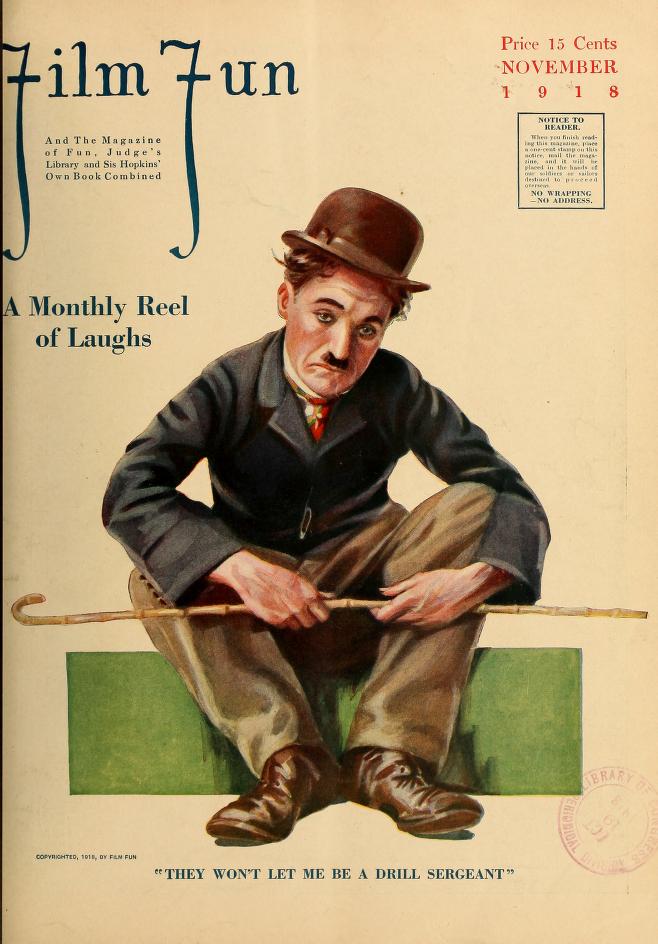 FILM FUN magazine side cover Issue 40 November 1918