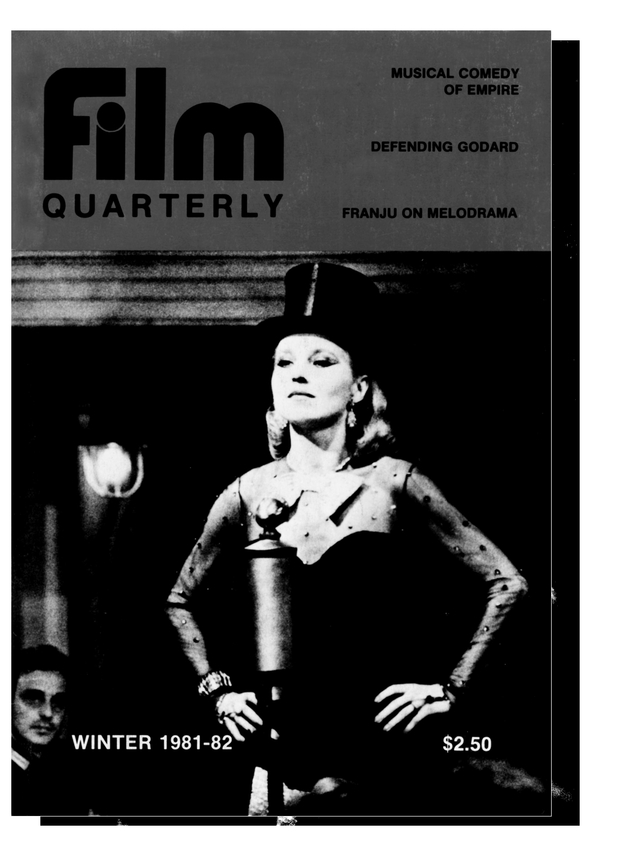 FILM QUARTERLY magazine side cover  Vol 35 # 2 Winter/December 1981