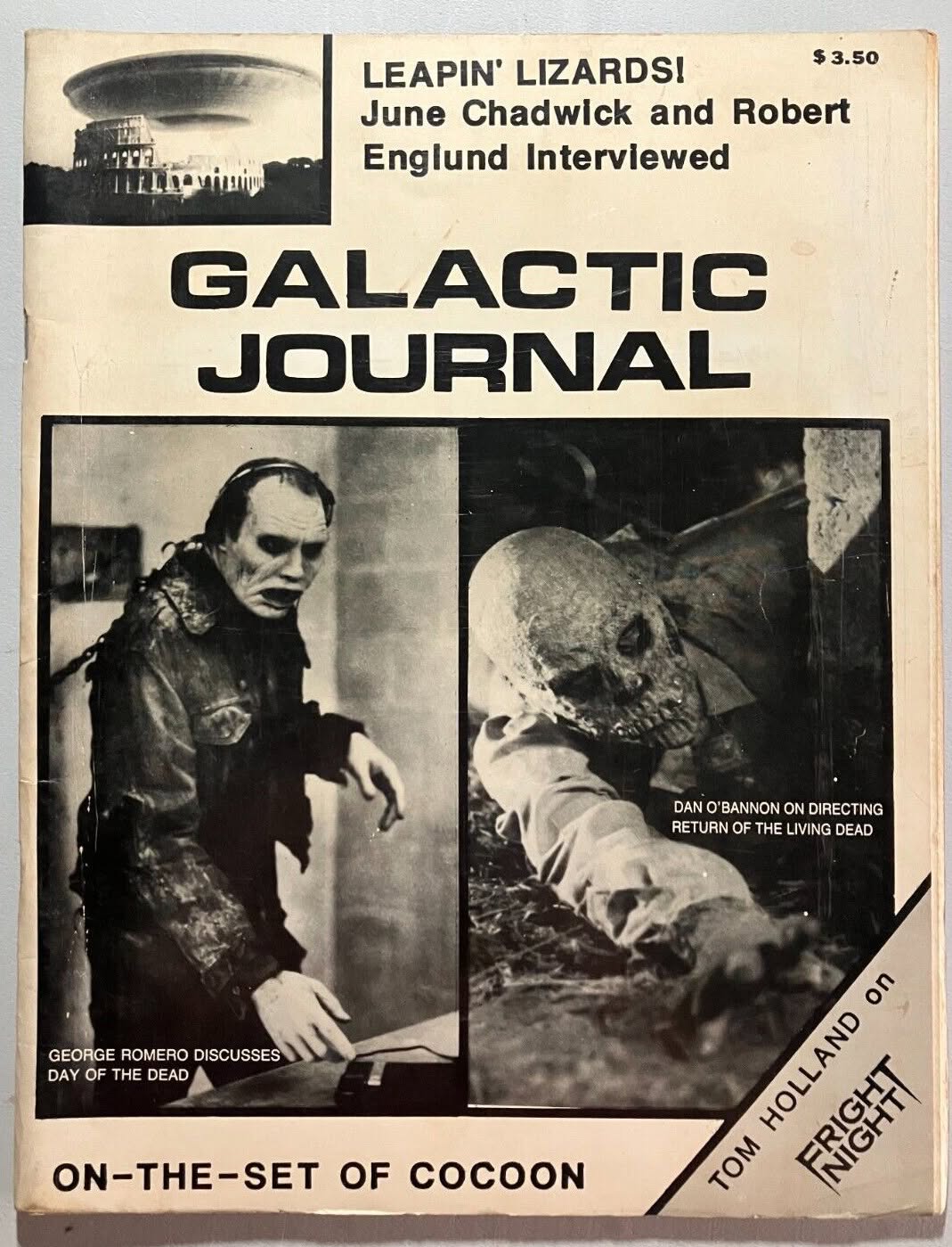 GALACTIC JOURNAL magazine side cover  October 1985
