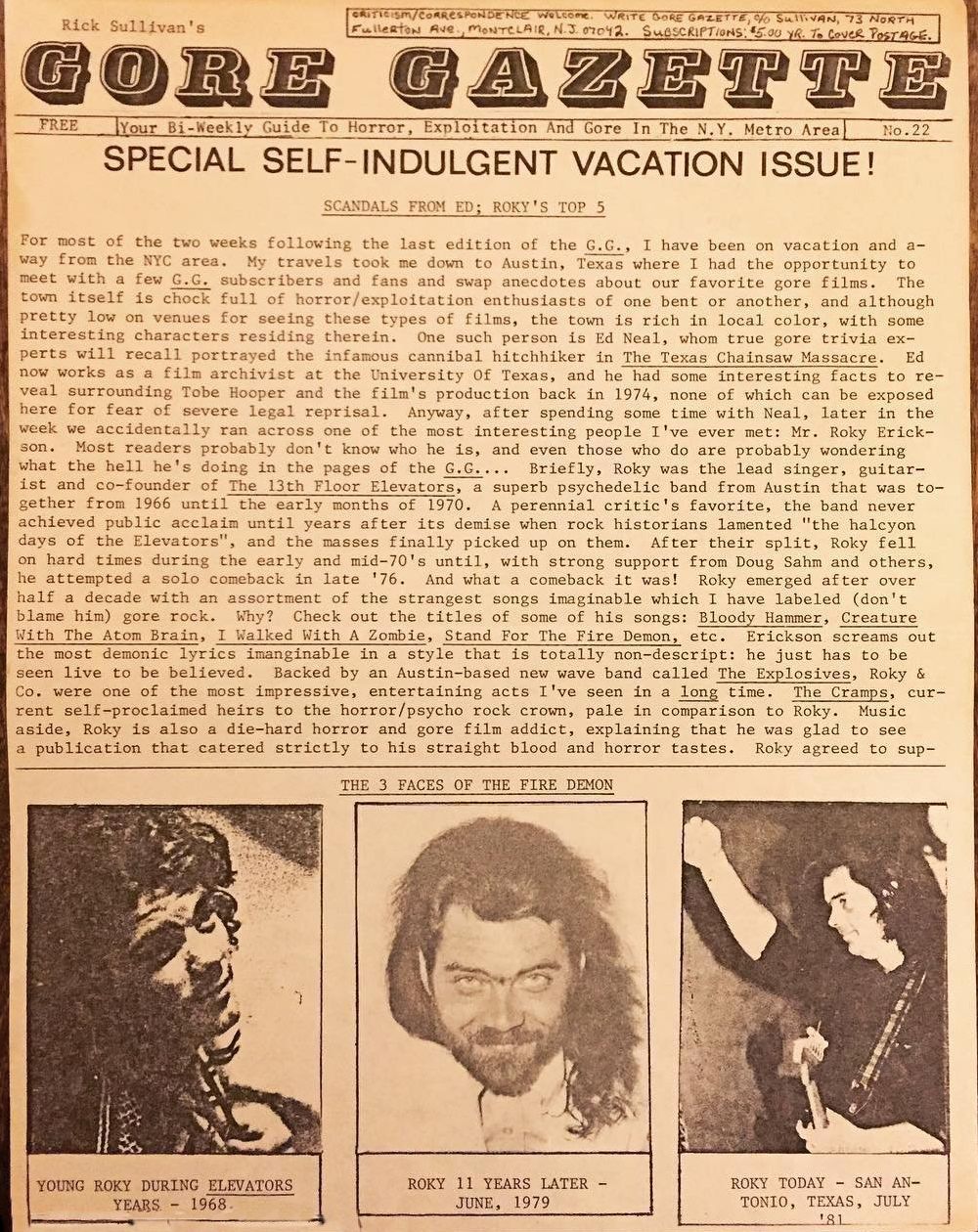 GORE GAZETTE magazine side cover Issue 22   