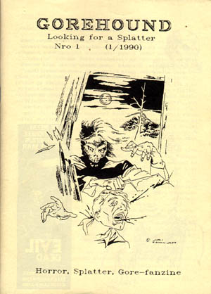 GOREHOUND magazine side cover Issue 1  1990