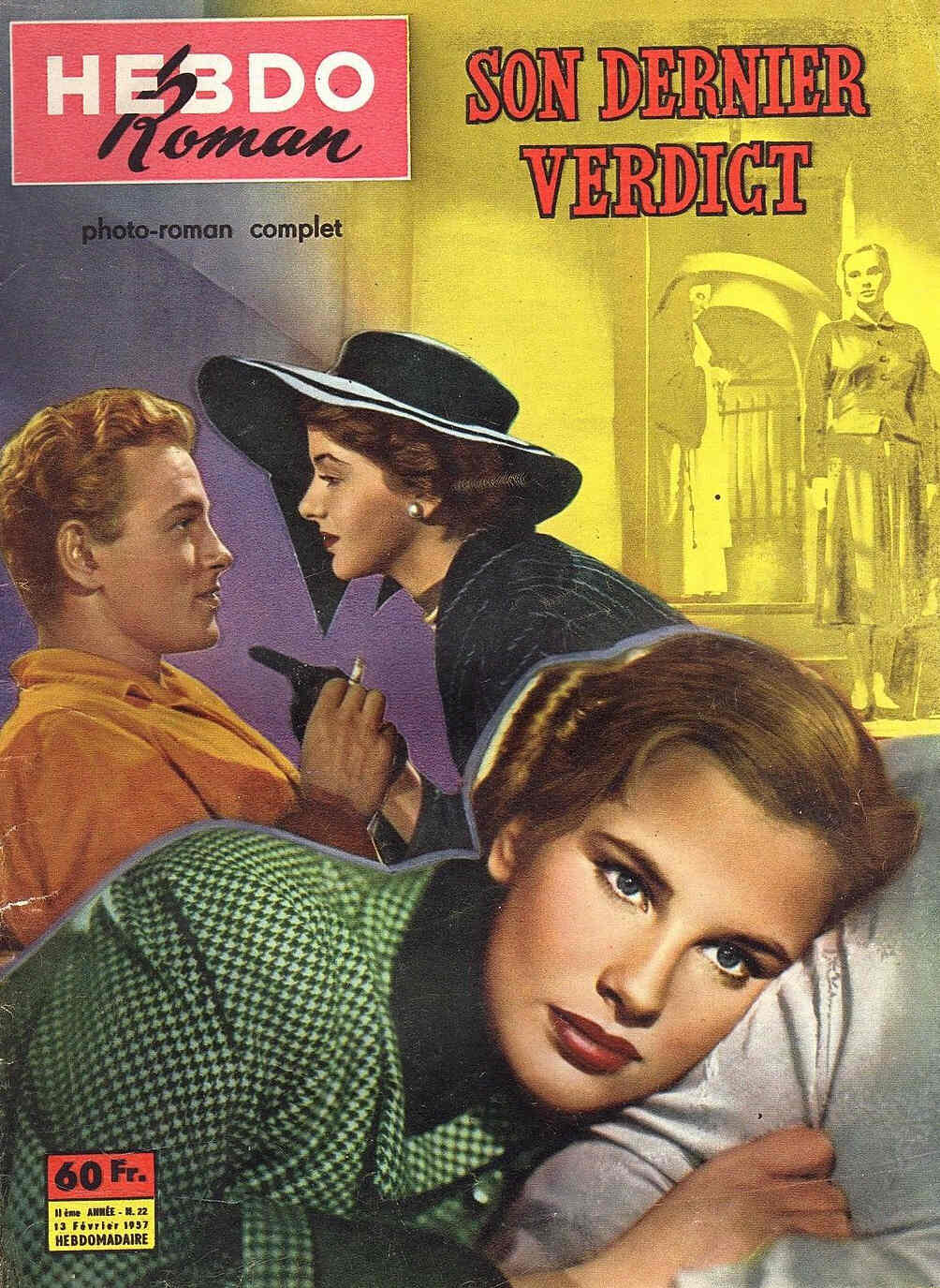 HEBDO ROMAN magazine side cover Issue 22 13 February 1957