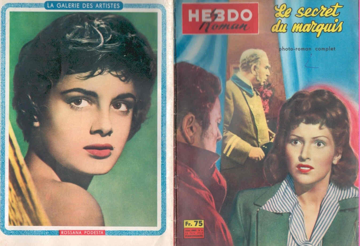 HEBDO ROMAN magazine side cover Issue 25 25 June 1958