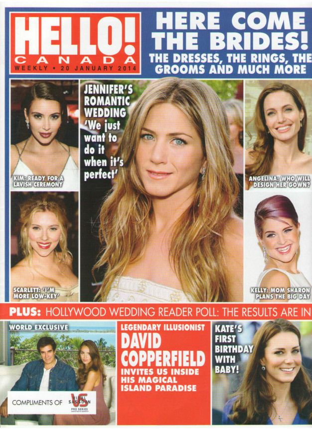 HELLO CANADA magazine side cover 20 January 2014