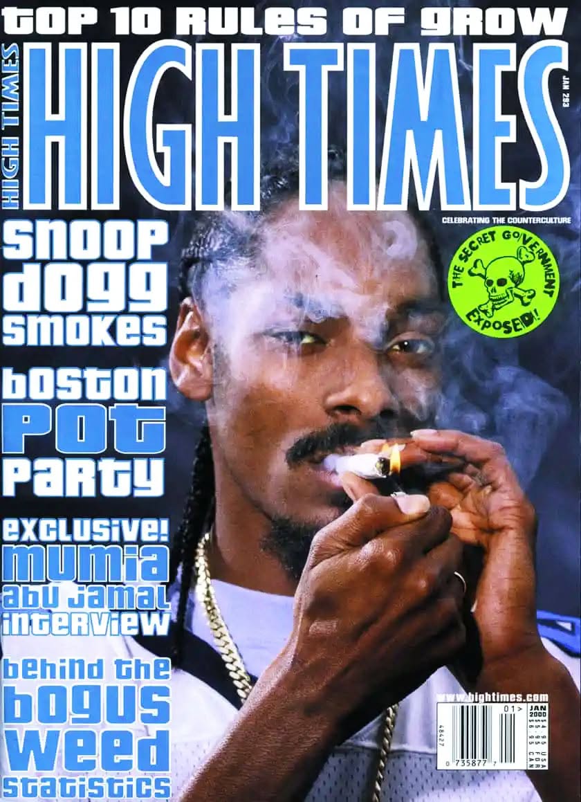 HIGH TIMES magazine side cover  January 2000