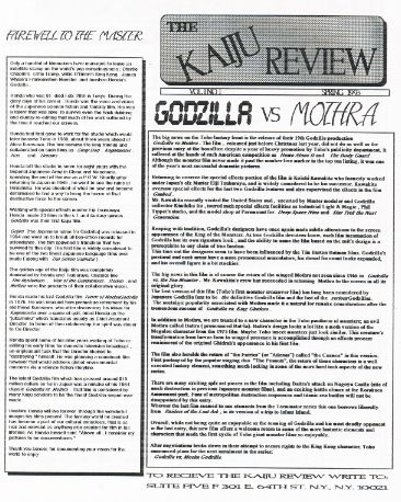 KAIJU REVIEW magazine cover Issue 1 Spring 1993