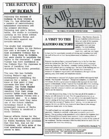 KAIJU REVIEW magazine cover Issue 2 Summer 1993