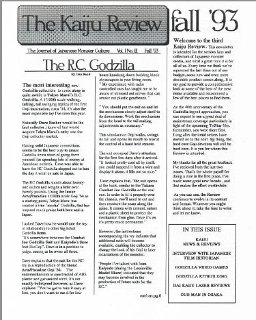 KAIJU REVIEW magazine cover Issue 3 Fall 1993