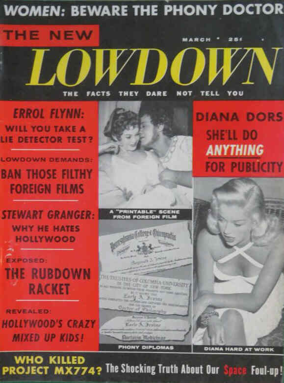 LOWDOWN | THE magazine side cover  March 1958