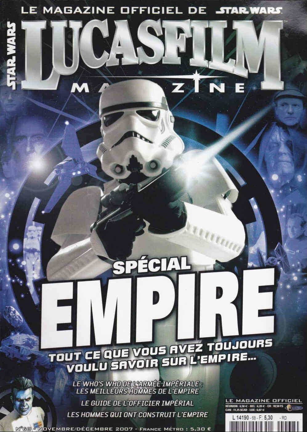 LUCASFILM STAR WARS magazine side cover Issue 68 November/December 2007