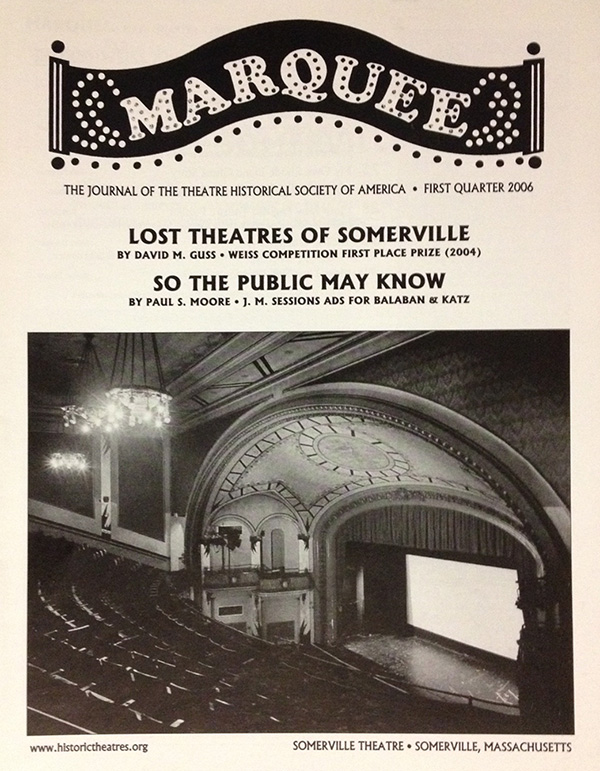 MARQUEE magazine side cover January/March 2006