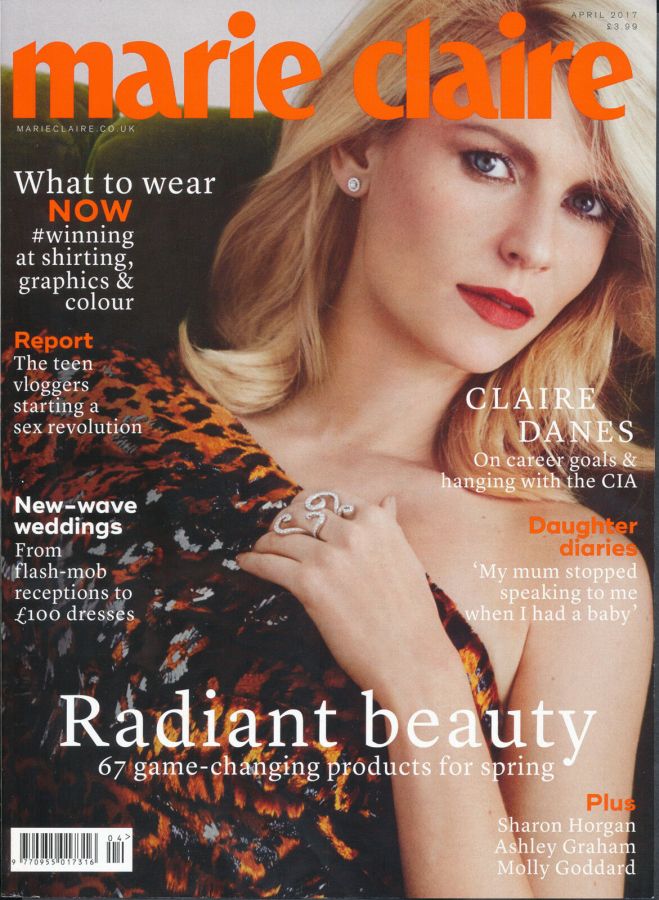 MARIE CLAIRE UK magazine side cover  April 2017