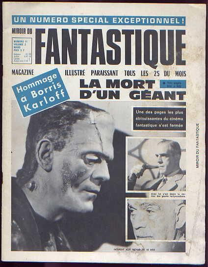 MIROIR DU FANTASTIQUE magazine side cover Issue 11 March 1969