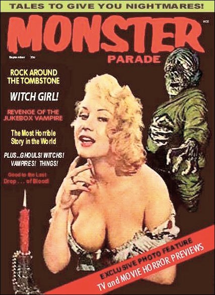 MONSTER PARADE magazine side cover Issue 1 September 1958