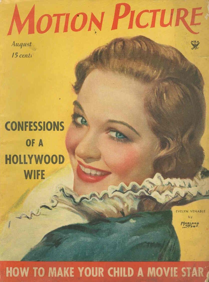 MOTION PICTURE magazine side cover Issue 282 August 1934