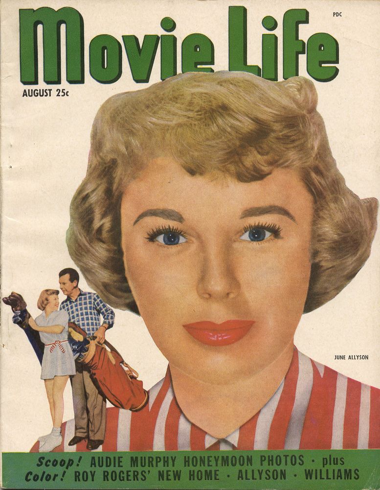 MOVIE LIFE magazine side cover August 1951