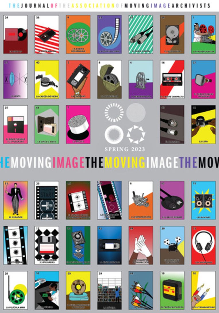 MOVING IMAGE magazine side cover Spring 2023