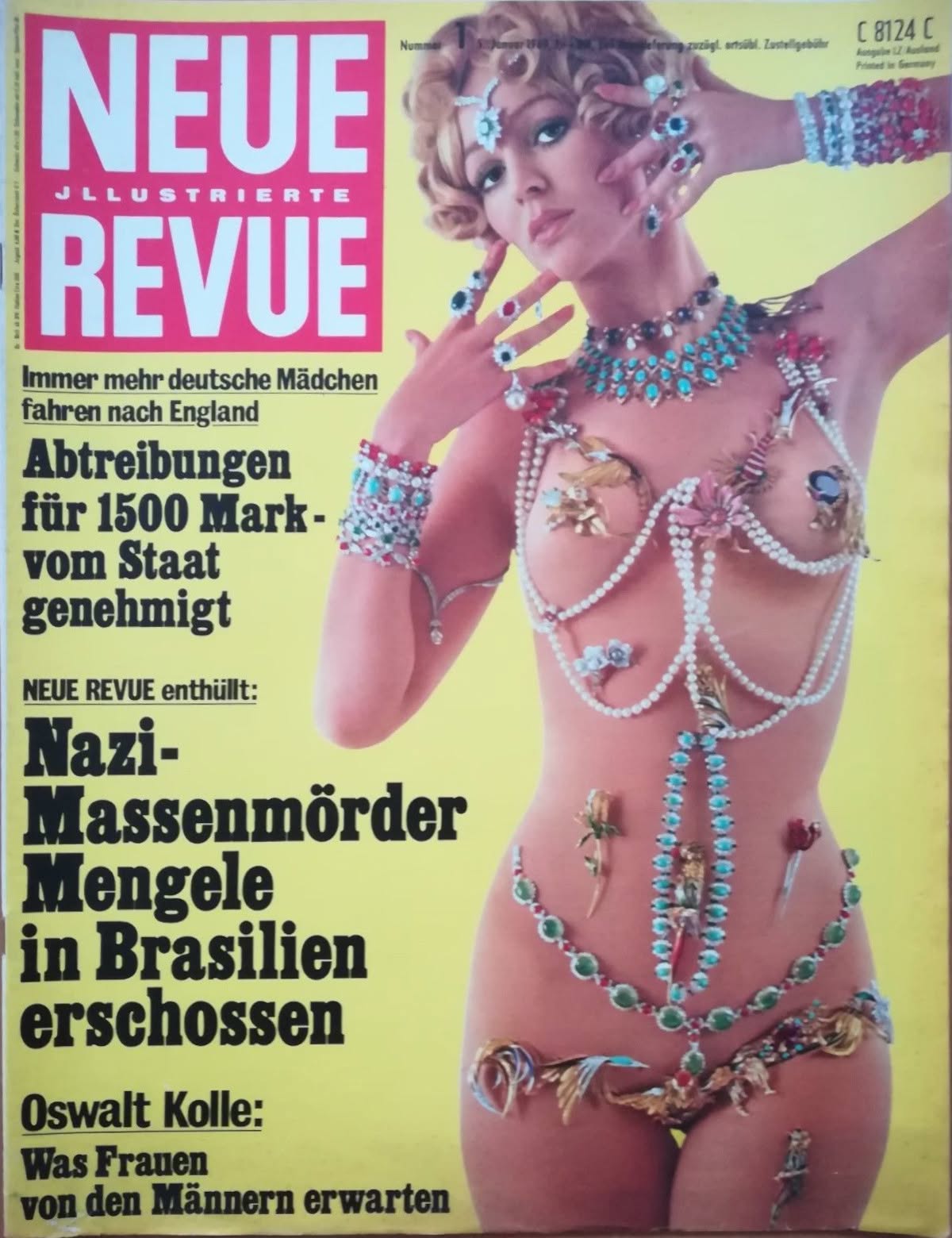 NEUE REVUE magazine side cover Issue 1 5 January 1969