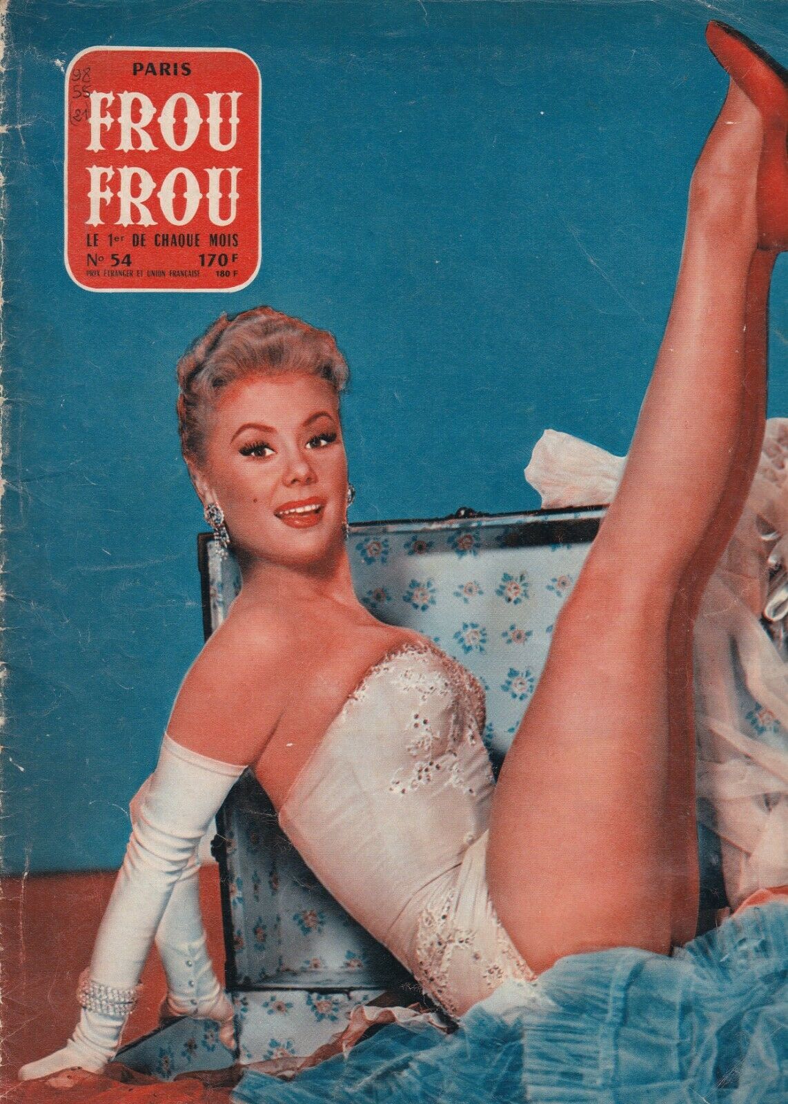 PARIS FROU FROU magazine side cover Issue 54  1959