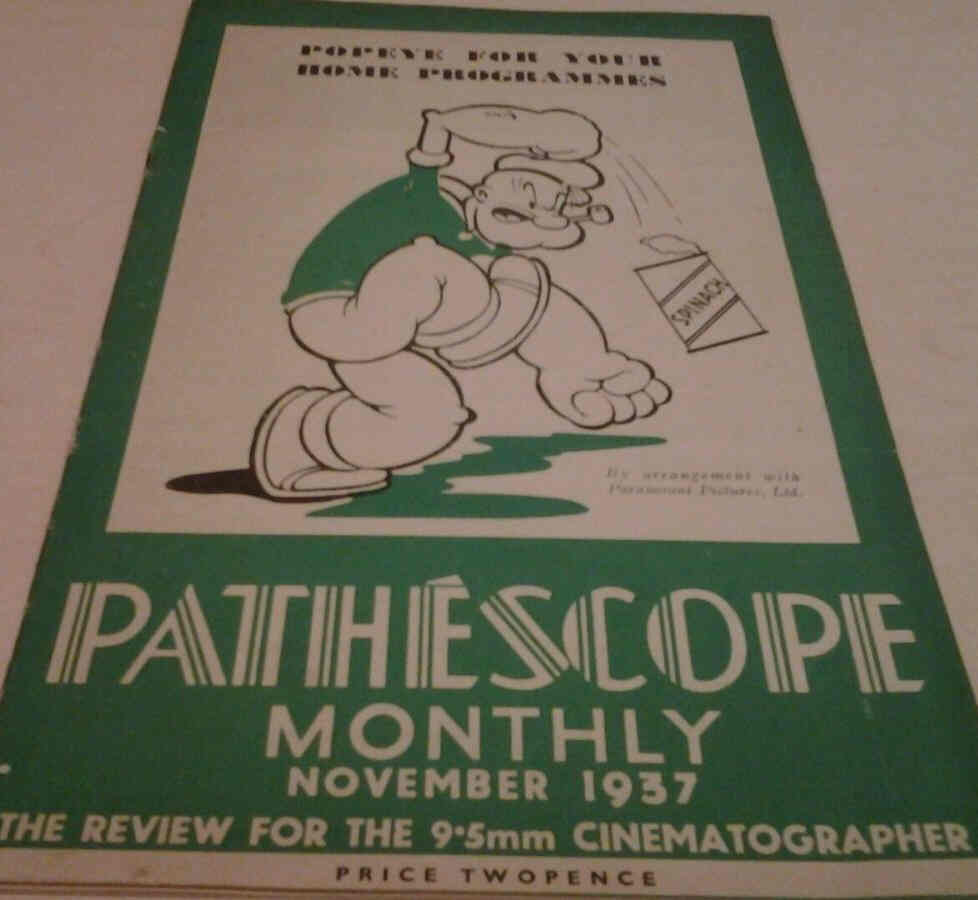 PATHESCOPE MONTHLY magazine side cover  November 1937